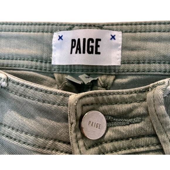 Women's Paige Hoxton Ankle Skinny Cargo Style Jeans Pants Sage Green Size 25 - Picture 3 of 6